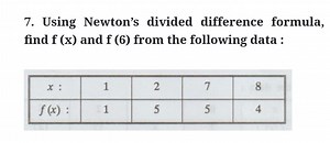 Using Newton's divided difference formula, find f ( x ) and f (... | Filo
