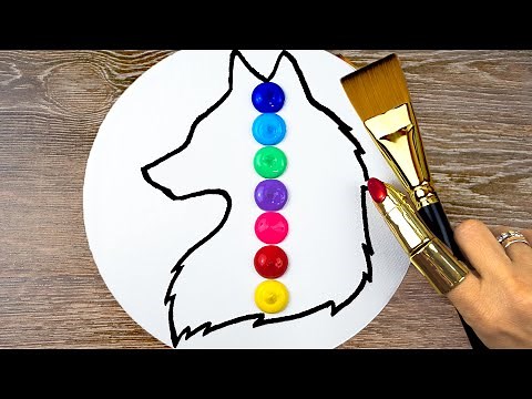 WOW! Easy Wolf Acrylic Painting Anyone Can Do– So Satisfying!
