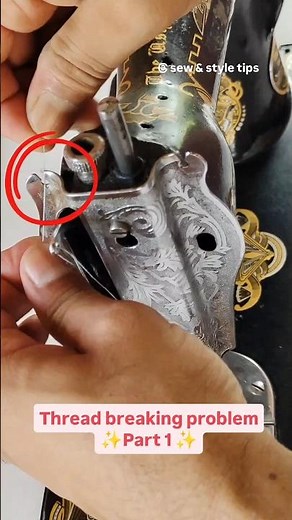 Sewing machine thread breaking problem part 1 ✨ #sewingmachinerepair #shortsyoutube