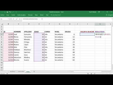 Función BUSCAR en Excel