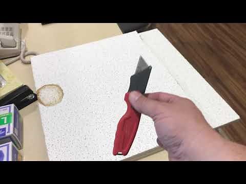 Cutting ceiling tiles. Quick, Simple, and clean cut!
