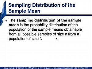 Sampling Distribution of the Sample Mean and Sample Proportion