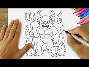 How to Draw a Devil Easy 🔥| Step by Step Simple Demon Drawing Tutorial