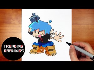 How To Draw FNF MOD Character - Mr Doof BF Easy Step by Step