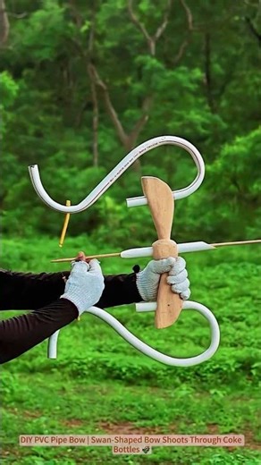 DIY PVC Pipe Bow | Swan-Shaped Bow Shoots Through Coke Bottles 🌾