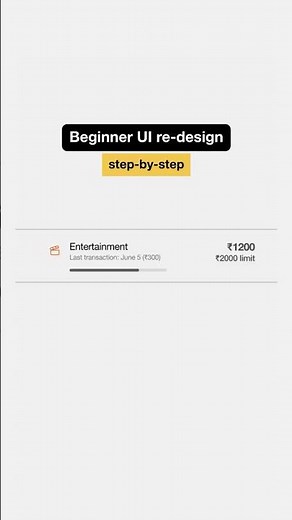 Beginner UI re-design - step-by-step #uidesign #ui