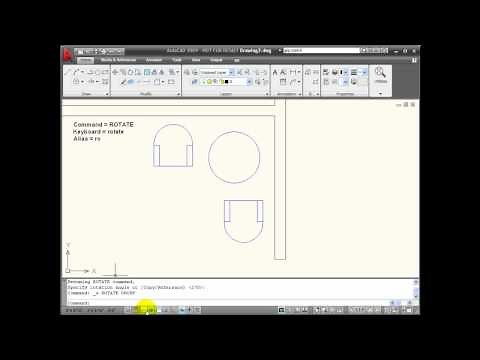 AutoCAD Tutorials - Using the ROTATE Command