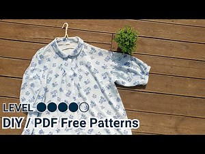 mb145 (무료패턴 Free Patterns) 루즈핏 핀턱 8부 블라우스 옷만들기 / Making clothes Floral blouse for womans / 服作り 手作教學