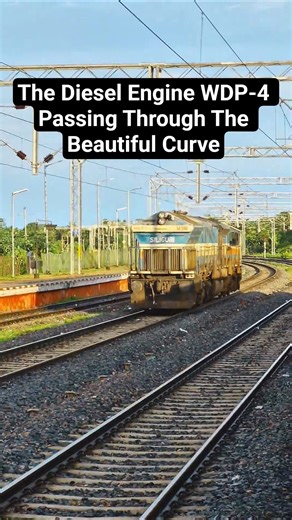 The Diesel Engine WDP-4 Passing Through The Beautiful Curve #shorts