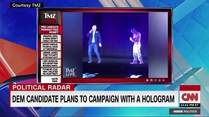 2020 hopeful Andrew Yang unveiled his new plan to use a 3D hologram to campaign remotely in two or three places at once. He revealed his strategy with a video of himself and Tupac Shakur as holograms rapping alongside each other. https://cnn.it/2Ih4jFE | CNN Politics