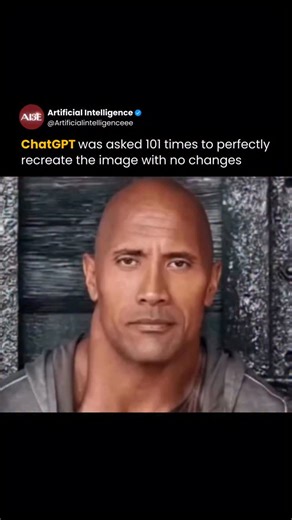 Artificial Intelligence (AI) on Instagram: "ChatGPT was asked over and over to recreate the same photo as perfectly as possible. Even after 101 attempts, every version came out a little different. This shows that AI can follow patterns, but it doesn’t make exact copies pixel by pixel. No matter how many tries it gets, there’s always a small change. The experiment proves that AI always adds a subtle, almost invisible touch of its own. Follow us (👉@artificialintelligenceee) for everything latest 