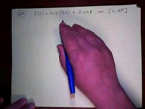 Calc - First Derivative Test on Trig Functions