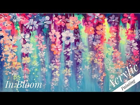 EASY! ACRYLIC PAINTING -STEP BY STEP/ HOW TO PAINT FLOWERS