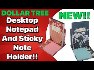 REALLY EASY DESKTOP NOTEPAD HOLDER! Dollar Tree Craft. EASY TUTORIAL!