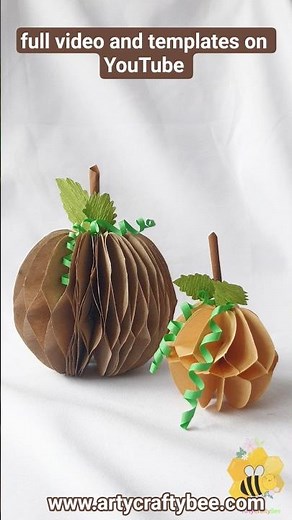 DIY 3D Paper Pumpkin 🍁 Easy Paper Craft for Fall & Thanksgiving