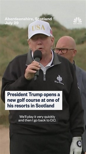 711K views · 10K reactions | President Trump praised the media when he opened a new golf course in Scotland. | NBC News | Facebook