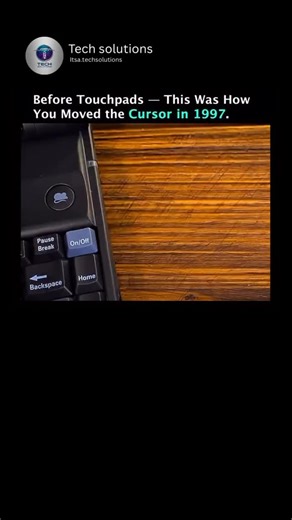 Tech solutions on Instagram: "Before touchpads became common, laptops and computers in 1997 used a small device called a “pointing stick” or “trackpoint” to move the cursor. It was a tiny joystick-like nub usually placed between the G, H, and B keys on the keyboard. Users would gently push it in the direction they wanted the cursor to move, and the harder they pressed, the faster it moved. This design allowed precise control without taking hands off the keyboard, which made it very convenient fo