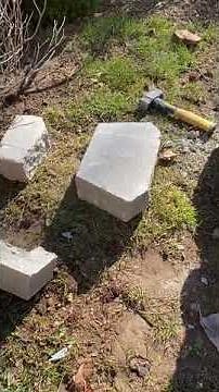 EASY! How to cut retaining wall blocks with a hammer and chisel