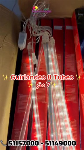 🎉🎉ديما الجديد و بأرخص سوم في تونس ✨𝙂𝙪𝙞𝙧𝙡𝙖𝙣𝙙𝙚𝙨 𝙡𝙪𝙢𝙞𝙣𝙚𝙪𝙨𝙚𝙨 𝙖̀ 𝟴 𝙩𝙪𝙗𝙚𝙨 𝙙𝙚 𝙥𝙡𝙪𝙞𝙚 ✨ ‼️ #led #Decoration #exterieur #kittechnologie #guirlandes #fêtes #newyear #Hotel #restaurant #maison #café 🎉💖🎊🎍🎄✨ 🌸Pour commander ⤵️🛒: https://bit.ly/4rBmqZp 🌸 Guirlande lumineuse LED effet pluie de météores connectable 🌸 Câble d'alimentation de 4.2 m 🌸8 tubes de 24 LED chacun (50 cm par tube), espacement de 40 cm entre les tubesL 🌸ongueur totale : 7 m Certification IP65