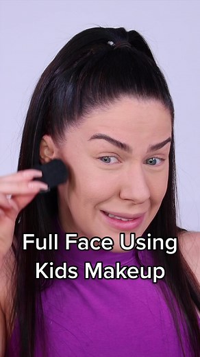 The contour is too much🤣 Doing a full face using only kids makeup💀 #makeup #makeupchallenge #makeupchallenges #viralmakeupchallenge #kidsmakeupchallenge #kidsmakeup