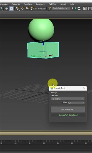 3ds Max Drop Me Tool Script #3dsmax #maxscript #3dmodeling #3dsmaxscripts #tutorial #animation