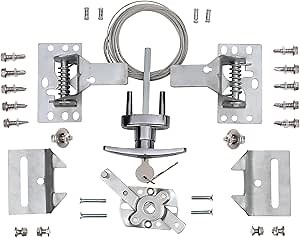 Garage Door Lock Kit with Spring Latch （Including All Hardware） Garage Door Lock Set Fits 1-3/8" Through 2" Thick Doors(Random Keyed) for Single/Double max Width to 18ft