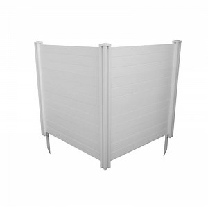 Enclo Privacy Screens Premium Privacy No Dig 2 Panels 48.0-in W x 48.0-in H White Vinyl/Polyresin Outdoor Privacy Screen Lowes.com