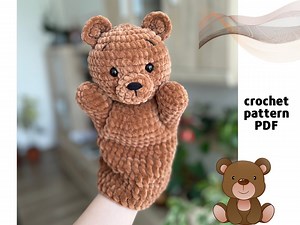 Crochet Bear Hand Puppet Pattern PDF Crochet Wild Animals Patterns Amigurumi Hand Puppets Easy Crochet Toys for Puppet Show Bear Amigurumi - Etsy
