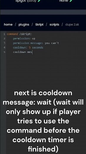 How to make custom commands using skript #skript #minecraft #shorts #server #minehut