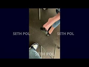 Active dangling shoeplay black flats in library (FULL VIDEO IN DESCRIPTIONS)