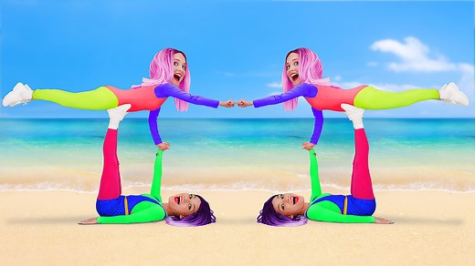 69K views · 2.3K reactions | Acrobatics challenge || Pro vs noob gymnastic tricks by 123 Go! Challenge  | 123 GO Challenge | Facebook