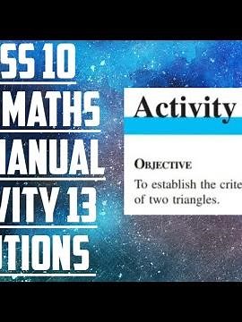 CLASS 10 // CBSE // MATHS LAB MANUAL // ACTIVITY 13 // SOLUTIONS