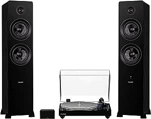 Fluance RT85 Reference High Fidelity Vinyl Turntable (Piano Black), PA10 Phono Preamp and Ai81 Powered Floorstanding Speakers (Black Ash), Ortofon 2M Blue Cartridge, 150W Class D Amplifier, Bluetooth