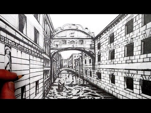 How to Draw using 1-Point Perspective: Draw a View of Venice