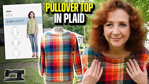 Sew a Plaid Pullover Top | Simplicity 8920 Pattern Review + Sewing Tips