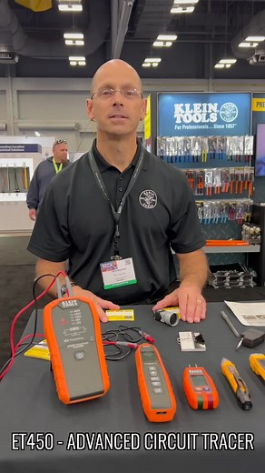 The Klein Tools ET450 Advanced Circuit Tracer Kit is a professional tracer for energized and non-energized breakers, fuses, and wires. When the Transmitter is connected to a circuit, the Receiver’s sensitivity can easily be adjusted to detect the transmitted signal on breakers, fuses, and wire through drywall, cement block, and underground. Kit comes with transmitter, receiver, blade and ground prongs, alligator clips, 3-Foot and 20-Foot lead adapters, AC plug leads, instructions, all required b
