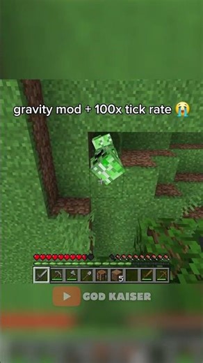 Minecraft With Gravity Mod + 100x Tick Rate! #minecraft #minecraftshorts