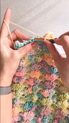 Crochet Simple Baby Blanket for Beginners with Shell Stitch