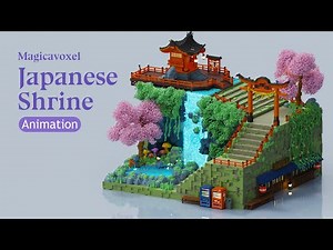 Magicavoxel Demo | Japanese Shrine Animation