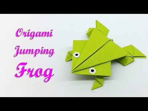 Origami Frog that jumps easy - How to make a Paper Frog step by step paper craft tutorial
