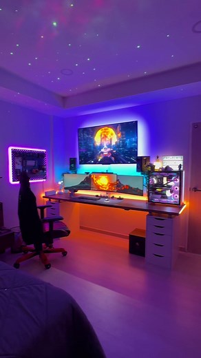 Ultimate RGB Gaming Setup Tour | PC Gaming With TV Above