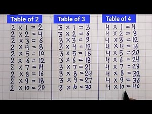 Learn Table of 2 , 3 , 4 | Multiplication Table of 2 and 3 | Table of 2 | Table of 3 | Table of 4