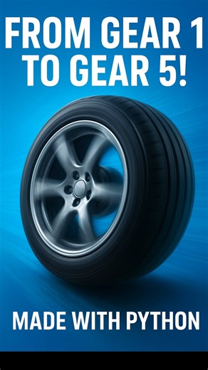 Realistic spinning wheel with gear shifts using Python #coding #python #trending #viral