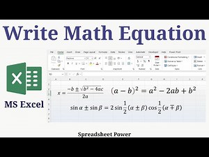 How to Write Math Equation in Microsoft Excel