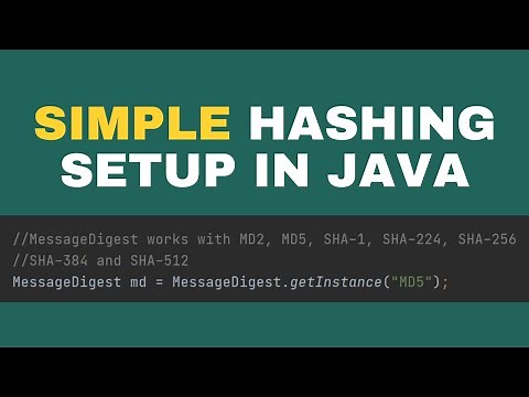 Java - Simple setup for hashing algorithms: MD5, SHA-1 and SHA-265.