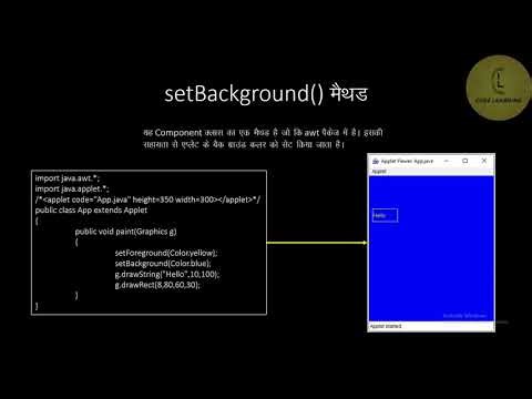 Java module | L-17 'Applet part-2' | CodeLearning