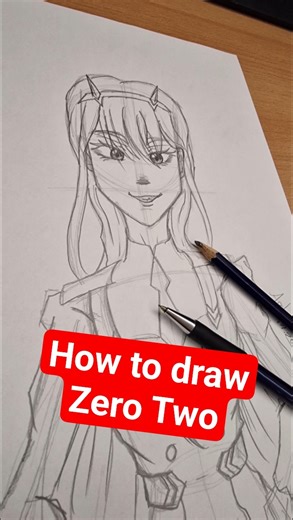 Zero Two Fanart #animeeart #drawing #zerotwo #howtodrawanime #fanart #animeportrait #howtodrawanime