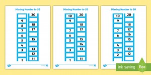Count Backwards from 20 Missing Number Activity