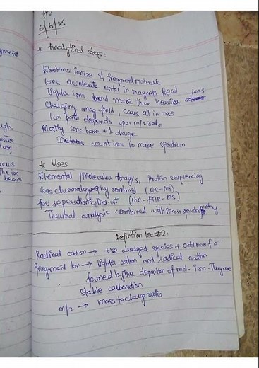 Mass Spectrometry Complete | Fragmentation, Base Peak, M⁺ Peak | Handwritten Notes ⚗️
