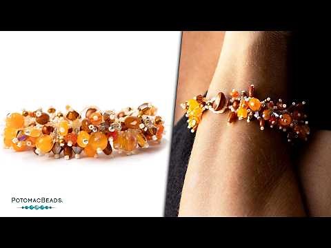 Fall Mixed Fringe Bracelet - DIY Jewelry Making Tutorial by PotomacBeads